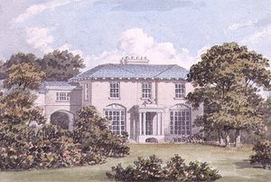 Projekt frontu północnego domu na Clapham Common dla Williama Holme (akwarela) (para 85987) autorstwa Humphry Repton