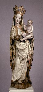Dziewica z Dzieciątkiem z kościoła św. Filipa i św. Jakuba w Toporc, ok. 1420 (drewno malowane i złocone)