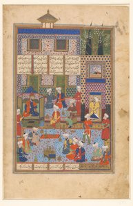 Rustam żegna się z Shah Kai Khusrau autorstwa Husain Mirza Baiqara van Herat (manner of)