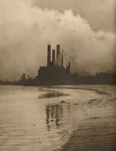 „Chelsea Chimneys: Elektrownia na terenie starych ogrodów Cremorne”, c1935. autorstwa Huson