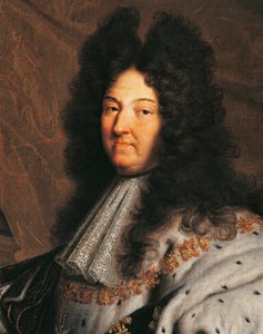 Portret Ludwika XIV z Francji, znanego jako Ludwik Wielki lub Król Słońce (1638-1715), obraz Hyancinthe Rigaud (1659-1743)