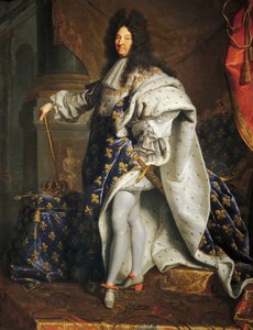 Portret Ludwika XIV z Francji, znanego jako Ludwik Wielki lub Król Słońce (1638-1715), obraz Hyancinthe Rigaud (1659-1743)