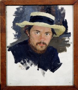 Autoportret (Autoportret). Obraz Jakov Jakovlevich Kalinichenko (1869-1938), olej na płótnie autorstwa Iakov Kalinichenko