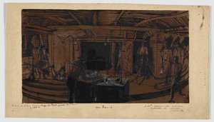 W tle obiad dla górników, 1866 r. autorstwa Ignace Francois Bonhomme