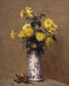 Chryzantemy autorstwa Ignace Henri Jean Fantin Latour