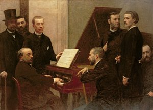 Wokół fortepianu, 1885 autorstwa Ignace Henri Jean Fantin Latour