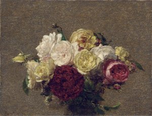 Bukiet Róż, 1879 autorstwa Ignace Henri Jean Fantin Latour