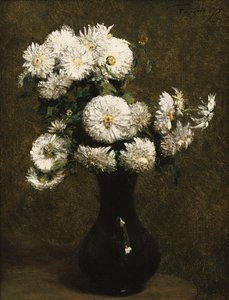 Chryzantemy; Chryzantemy, 1871 autorstwa Ignace Henri Jean Fantin Latour