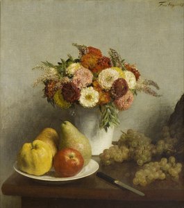 Kwiaty i owoce, 1865 autorstwa Ignace Henri Jean Fantin Latour