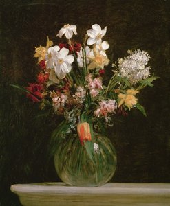 Białe żonkile, hiacynty i tulipany, 1864 autorstwa Ignace Henri Jean Fantin Latour