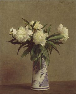 Piwonie w niebiesko-białej wazonie, 1872