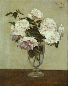 Różowe róże autorstwa Ignace Henri Jean Fantin Latour