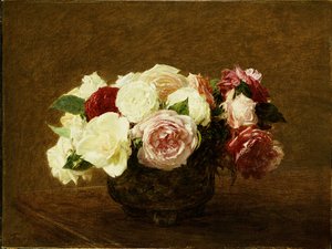 Róże, 1894 autorstwa Ignace Henri Jean Fantin Latour