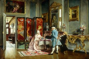 Postacie w eleganckim wnętrzu, 1879 autorstwa Ignacio Leon y Escosura