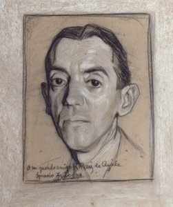 PORTRET RAMONA PEREZ DE AYALA (1888–1962) HISZPAŃSKI PISARZ I DZIENNIKARZ - RYSUNEK - POKOLENIE 1914 autorstwa Ignacio Zuloaga
