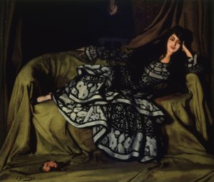 MARCELLE SOUTY Z SUKIENKA NA KOŁACH - 1915 - 160 X 188 CM autorstwa Ignacio Zuloaga y Zabaleta