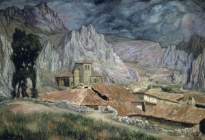 PANCORBO KRAJOBRAZ - 1917 - O / L - 90X130 CM autorstwa Ignacio Zuloaga y Zabaleta