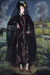 Portret Anity Ramirez w czerni, 1916 autorstwa Ignacio Zuloaga y Zabaleta