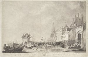 Aankomst van Napoleon w Josephine te Antwerpen, 1803 Wjazd Napoleona Wielkiego i jego augustowskiej małżonki do miasta Antwerpia w dniu 18 lipca 1803 r. (tytuł na obiekcie) autorstwa Ignatius Joseph van den Berghe