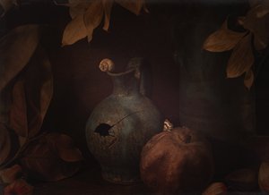 Nastrojowa martwa natura z granatem