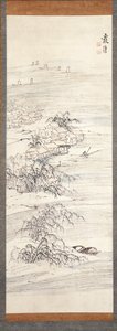 River Village And Fishing Pleasure (kolor i tusz na papierze) autorstwa Ike no Taiga