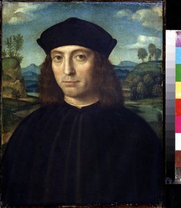 "Portret mężczyzny" Obraz Francesco Raibolini mówi Il Francia (1450-1518) Muzeum Puszkina, Moskwa