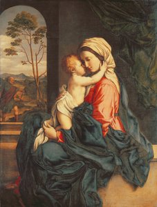 Matka Boska z Dzieciątkiem w objęciach c.1660-85 autorstwa Il Sassoferrato