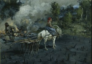 Przygotowanie gleby pod siemię lniane w rejonie Wołogdy, 1873