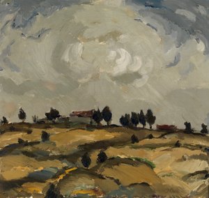 Jesienny krajobraz z chmurami