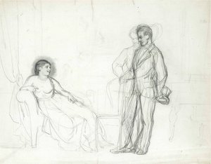 Adelina Patti (1843-1919) jako Violetta w operze Traviata Giuseppe Verdi par Repin, Ilya Yefimovich (1844-1930), koniec lat 60.-początek lat 70. XIX wieku - Ołówek na papierze - Pałac Konstantyna, Petersburg autorstwa Ilya Efimovich Repin