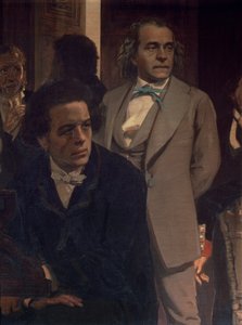 Anton Grigoryevich Rubinstein (1829-94) i Aleksander Nikołajewicz Sierow (1820-71), z kompozytorów słowiańskich, lata 90. XIX wieku (szczegół)