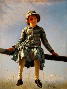 Ważka. Portret córki artysty. Obraz Ilya Yefimovich Repin (Ilia Repin) (1844-1930), olej na płótnie autorstwa Ilya Efimovich Repin