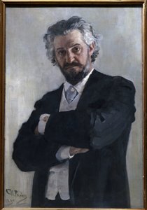 Portrait de Alexander Verzhbilovich (Verzhbilovic, Verzhibilovic, Vierzbilovich, Wierzbillowicz, Wierzbilovich, Wierzbilovicz, Wierzbilowicz) (1850-1911), violoncelliste russe, en 1895. Peinture de Ilia Iefimovitch Repine (Ilya Yefimovich Repin) (1844-1930 autorstwa Ilya Efimovich Repin