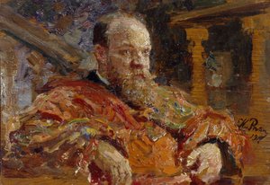 Portret Pawła Wiktorowicza Delarowa 1851-1913, 1910 autorstwa Ilya Efimovich Repin