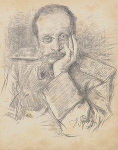 Portret kompozytora Césara Antonovicha Cui 1835-1918, 1900. autorstwa Ilya Efimovich Repin