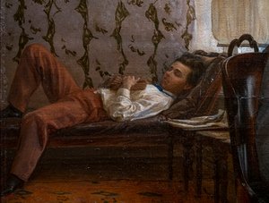 STUDENCI PRZYGOTOWUJĄCY SIĘ DO EGZAMINU (Szczegóły) autorstwa Ilya Efimovich Repin