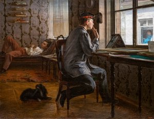 STUDENCI PRZYGOTOWUJĄCY SIĘ DO EGZAMINU autorstwa Ilya Efimovich Repin
