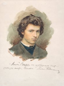 Autoportret - Repin, Ilya Yefimovich (1844-1930) - 1866 - Akwarela na papierze - 35x26 - Kolekcja prywatna autorstwa Ilya Efimovich Repin
