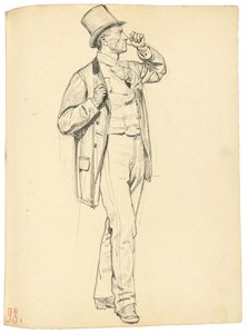 Studium do „Kawiarni paryskiej”: Stojący mężczyzna z podniesioną ręką, ok. 1930 1872-1875 autorstwa Ilya Efimovich Repin