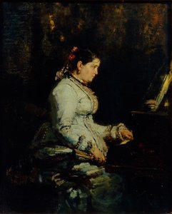 Kobieta przy fortepianie, 1880 autorstwa Ilya Efimovich Repin