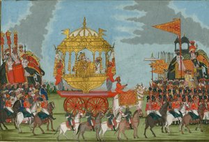 Rajah of Tanjore jadący na słoniu na ceremonię zaślubin, ok. 1930 r. 1780