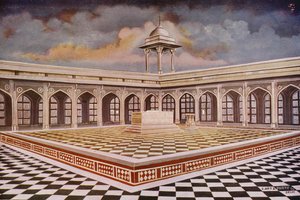 Agra: Grobowiec Akbara z marmurowymi budynkami (zdjęcie kolorowe) autorstwa Indian photographer