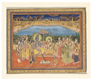 Obraz Ramy i Sity, Indie, Jaipur, ok. 1800 autorstwa Indian School