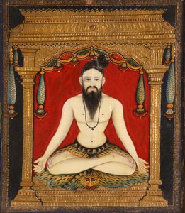Sadhu (klej, barwnik i złoto) autorstwa Indian School