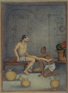 Dodaj 27255 fol.208v Człowiek ze sługą Ghulam, z „Tashrih al-aqvam” skompilowanej przez pułkownika Jamesa Skinnera (1778-1841) 1825 (gwasz na papierze) autorstwa Indian School