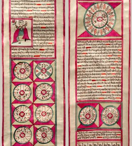 Wykres astrologiczny (pióro i atrament oraz toaleta na papierze) autorstwa Indian School