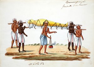 Kondukt pogrzebowy brahmanów (wc na papierze) autorstwa Indian School