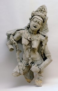Chamunda, kultura Hinglajgarh, 1000 AD (piaskowiec) autorstwa Indian School