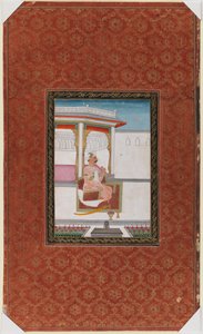 Chandhu Lal, 1875-1900 (nieprzezroczysta toaleta i złoto na papierze) autorstwa Indian School