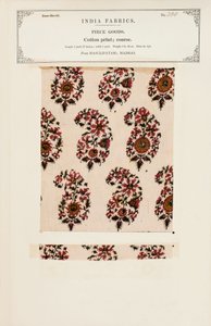 Próbka z grubej bawełny z Masulipatam w Madrasie, z The Collection of the Textile Manufacturers of India, autorstwa Johna Forbesa Watsona, opublikowana w 1866 r. autorstwa Indian School